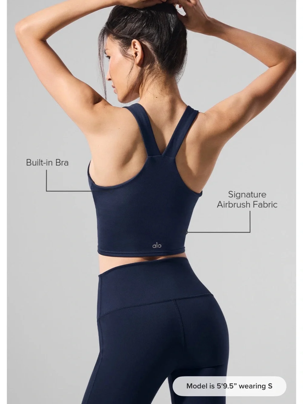ALO Yoga Navy airbrush tank top  Bra